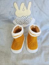 Chaussons bottes de pluie JAUNE GOLDEN laine, de 0 à 3 mois