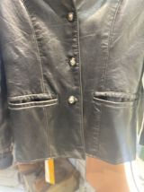 Veste vintage cuir noir cintrée taille S