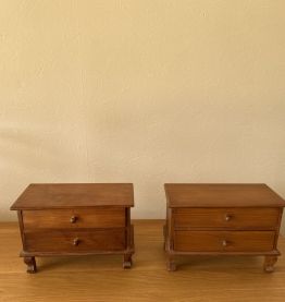 lot de 2 Coffres à bijoux petit modèle en bois rétro