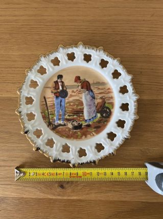 Assiette décorative en faïence murale "Angélus"