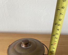 Mini chaudron en cuivre vintage avec anse et couvercle