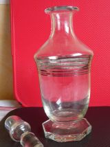 Carafe et verres à liqueur en verre vintage Art déco