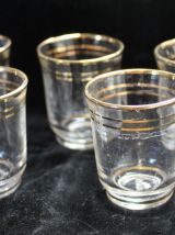 Ensemble 5 verres à liqueur avec filets dorés - Art Déco 194
