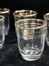 Ensemble 5 verres à liqueur avec filets dorés - Art Déco 194