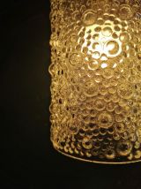 Lampe baladeuse suspension vintage années 60 laiton verre 