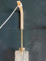 Lampe baladeuse suspension vintage années 60 laiton verre 