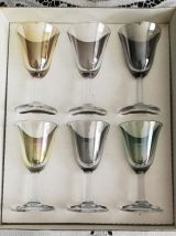 6 verres irisés Luminarc vintage 