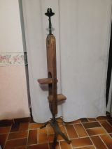 Lampadaire brutaliste bois fer forgé 