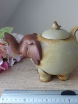 Vintage Authentique Théière Eléphant Zoomorphe en Grès Japon