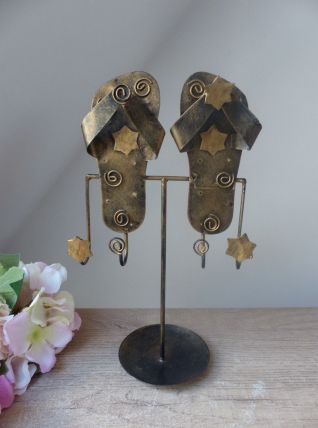 Porte bijoux en métal, support à bijoux motifs chaussures, t