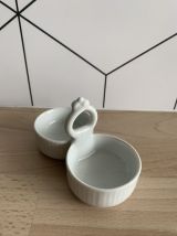 Saleron double en porcelaine blanche - Pillivuyt
