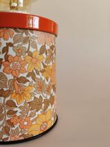 Lampe vintage chevet salon bureau boîte en fer "Fleur orange