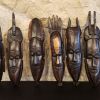 7 masques africains semainiers en bois sculpté