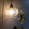Lampe baladeuse suspension vintage verre texturé