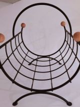 Porte Revue en fer forgé design rétro noir 