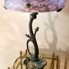 lampe bronze style art nouveau et sa vasque marbré en pate d