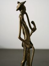 Statuette Bronze Le Viel Homme à La Pipe-Mali