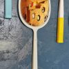 Miroir mural ovale plastique raquette vintage "Blanc"