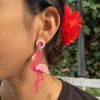 Boucles d'oreille Flamant