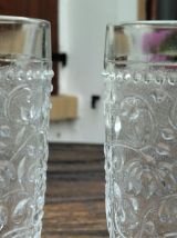 2 verres à pied gravé véritable Bohème Tchécoslovaque 
