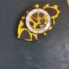 Horloge vintage pendule murale silencieuse années 60 Jaune 