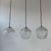 LOT 3 ANCIENNES SUSPENSIONS EN VERRE MOULE VINTAGE