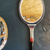 Miroir mural ovale bois raquette tennis vintage "Dunlop"