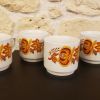 4 mugs vintage décor floral orange Monopoli