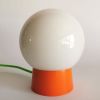 Lampe salon chevet bureau vintage opaline blanche "Orange"