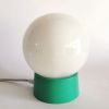 Lampe salon chevet bureau vintage opaline blanche "Vert"