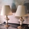 paire de  lampes de chevet bronze et porcelaine dorure peint