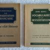 2 Anciens Livrets Vocabulaire et Dissertation Fançaise