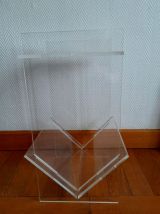 Sellette porte-revues design en plexiglas 1970 