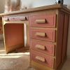 Bureau terracotta bois brut et sa chaise