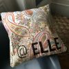 Coussin motifs cachemire "ELLE"