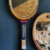 Miroir mural ovale bois raquette tennis vintage "Donnay"