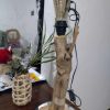 Lampe en bois flotté avec ampoule