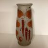 Grand vase 1930 signé Adat,vintage ,orange 