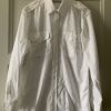 Chemise vintage 70's blanche manches longues pattes épaules 