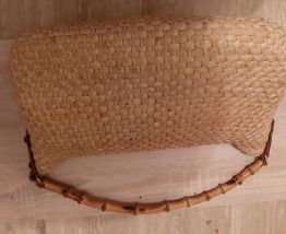 Sac vintage en jonc tressé et bambou