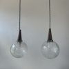 PAIRE SUSPENSIONS EN VERRE TEXTURE VINTAGE