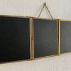 Miroir vintage 1950 triptyque barbier coiffeuse laiton noir 