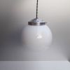 Suspension vintage - Globe opaline blanche - 1950