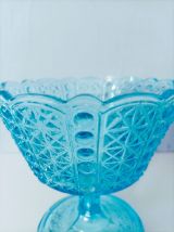 Drageoir art déco en verre trempé bleu