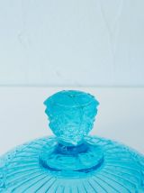 Drageoir art déco en verre trempé bleu