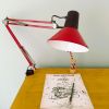 Lampe architecte années 70 rouge et noire