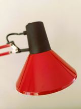 Lampe architecte années 70 rouge et noire