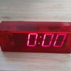 Bloc horloge translucide rouge