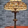 grande lampe bronze 1920 avec abat jour tiffany,  51x33 avec