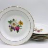 6 Assiettes Creuses. En porcelaine, pâte et émaux de Limoges